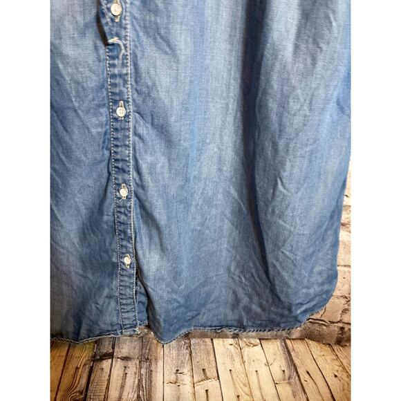 Lee‎ Platinum Label Shirt Dress Womens 18 Chambray Blue Full Button Front Midi - Picture 10 of 16